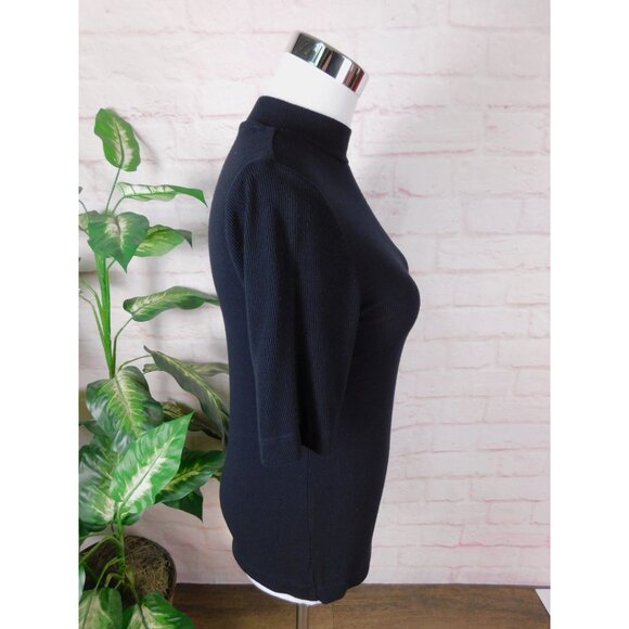 Truth Republic S Black Ribbed Mock Neck Top - Picture 7 of 11